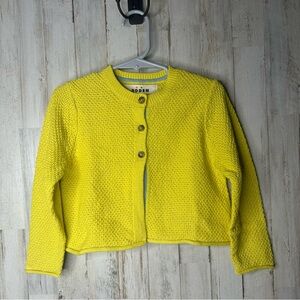 Mini Boden Women's Vibrant Yellow Knit Jacket